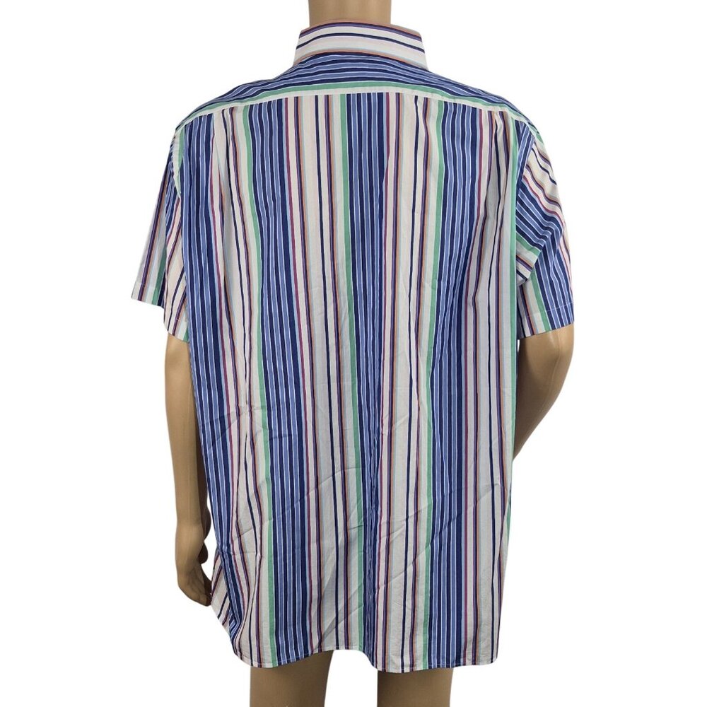 Cremieux Men's Shirt Size XXL Stripes  Short Sleeve Button-Up Casual Cotton (56 - Picture 3 of 9